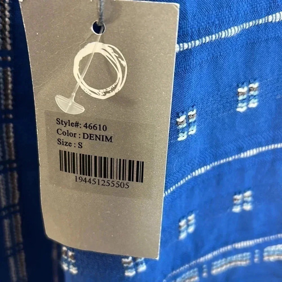 Habitat oversized PTP 20.5” shirt NWT,textured,embroidered,striped,hi-lo. - Picture 9 of 17